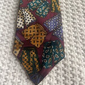 Mario Valentino burgundy maroon necktie boxers vintage 100%‎ silk